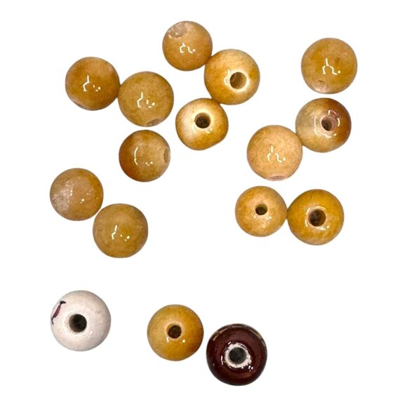 Vintage Glass Macrame Beads Large Hole Crafting Hand Painted Face Jewelry Making - Picture 2 of 6